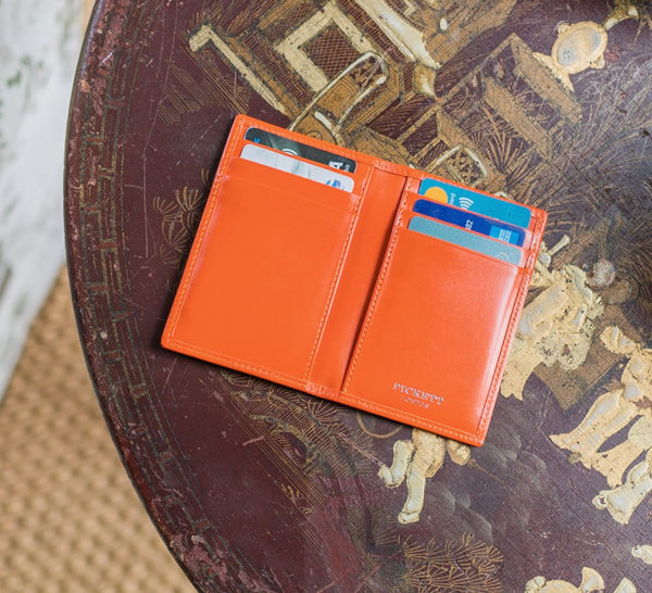 Pickett London | Ostrich Flat Card Case Orange