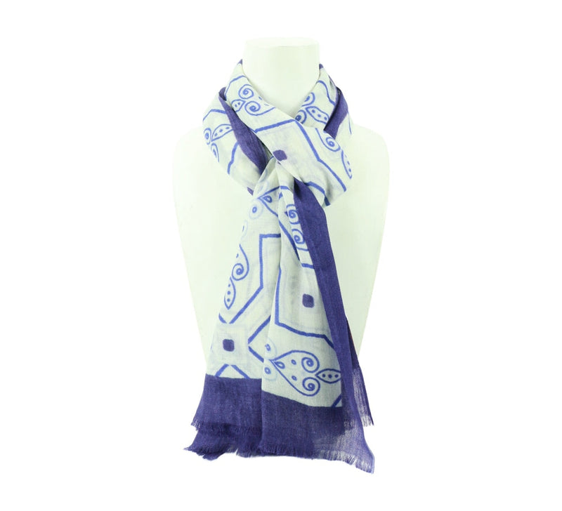 Blue Mosaic Stole Pashmina & Scarves 