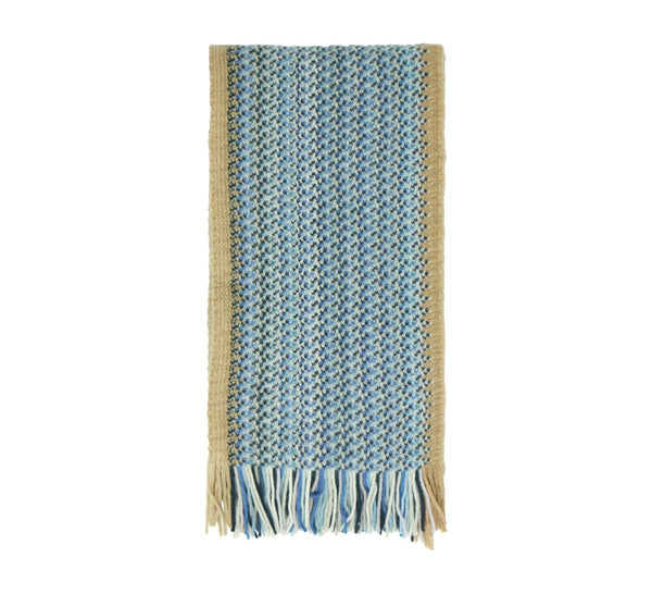 Cashmere Knitted Speckled Scarf Pashmina & Scarves Light Brown / Blue 