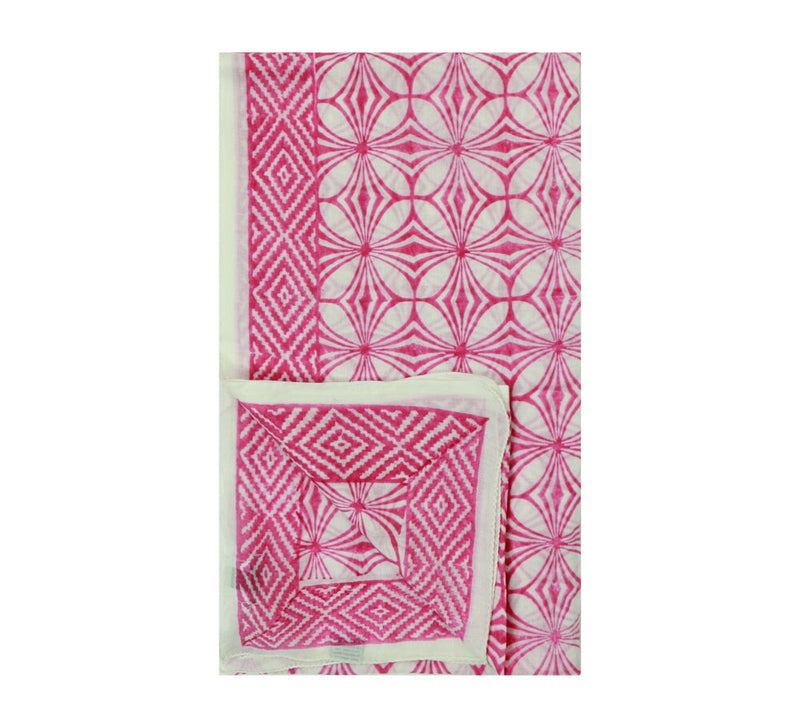 Geometric Tile Shawl Pashmina & Scarves Pink 