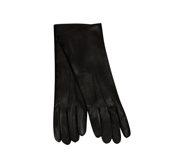 Ladies Leather Fur Lined Gloves - Pickett London Black 6.5