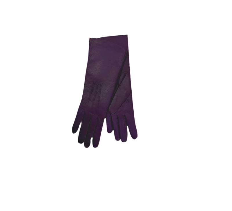 Ladies Mid Length Cashmere Lined Gloves Gloves Dark Purple 6.5 