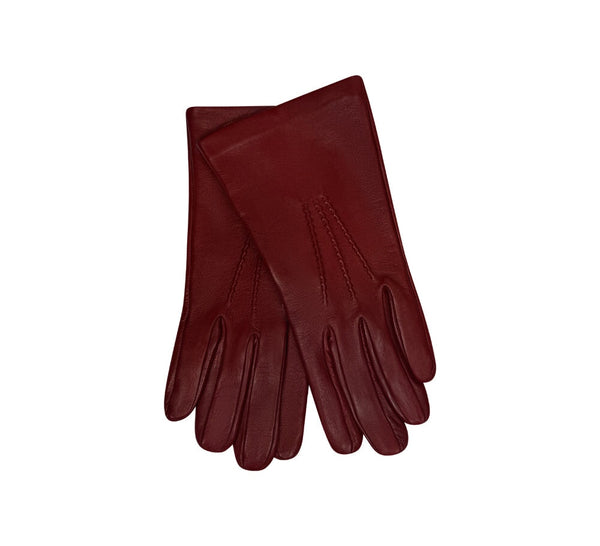 Ladies Silk Lined Gloves Gloves Dark Red 6.5 