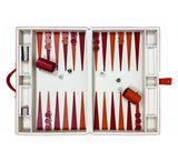 Large Backgammon Set Games Orange/Ivory & Red/Orange 