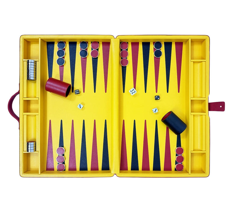 Large Backgammon Set Games Red/Yellow & Black/Red 