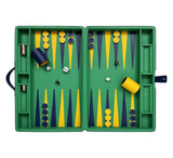 Large Backgammon Set Games Royal Blue/Emerald & Yellow/Royal Blue 