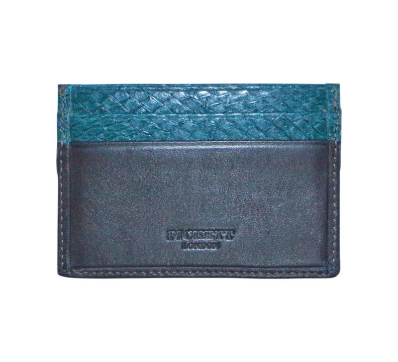 Ligne de Poisson Flat Card Case Credit Card Case Dark Brown / Green 