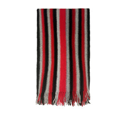 Multi Stripe Knitted Scarf Pashmina & Scarves Bright Red 