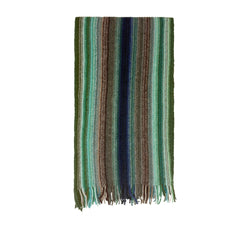 Multi Stripe Knitted Scarf Pashmina & Scarves Forest Green 