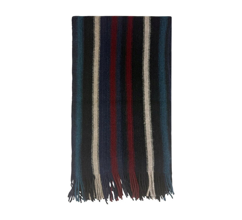 Multi Stripe Knitted Scarf Pashmina & Scarves Midnight Blue 