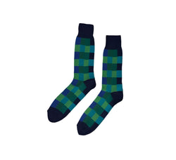 Multicoloured Square Socks Textiles Navy / Turquoise 