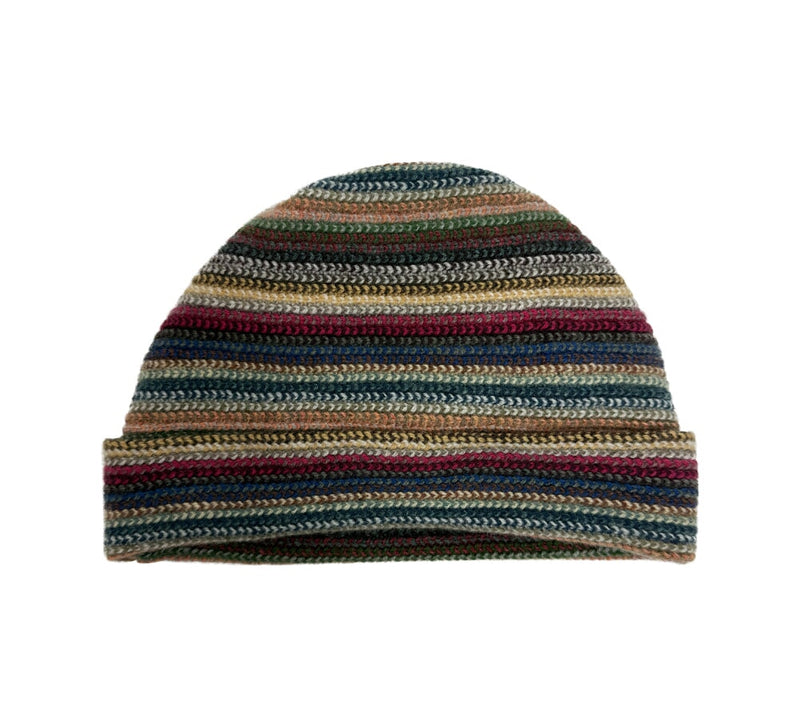 Multistripe Lambswool Hat Textiles Natural 