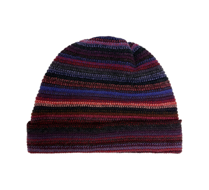 Multistripe Lambswool Hat Textiles Raspberry 