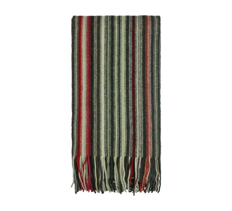 Multistripe Lambswool Scarf Pashmina & Scarves Brown 