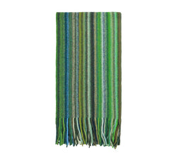 Multistripe Lambswool Scarf Pashmina & Scarves Forest Green 