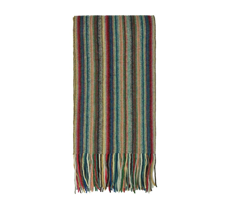 Multistripe Lambswool Scarf Pashmina & Scarves Natural 