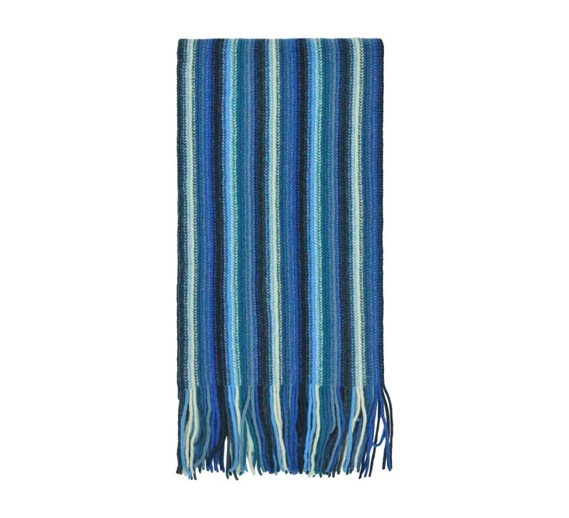 Multistripe Lambswool Scarf Pashmina & Scarves Sky Blue 