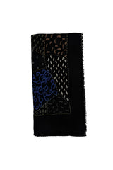 Patchwork Embroidery Stole Pashmina & Scarves Black 