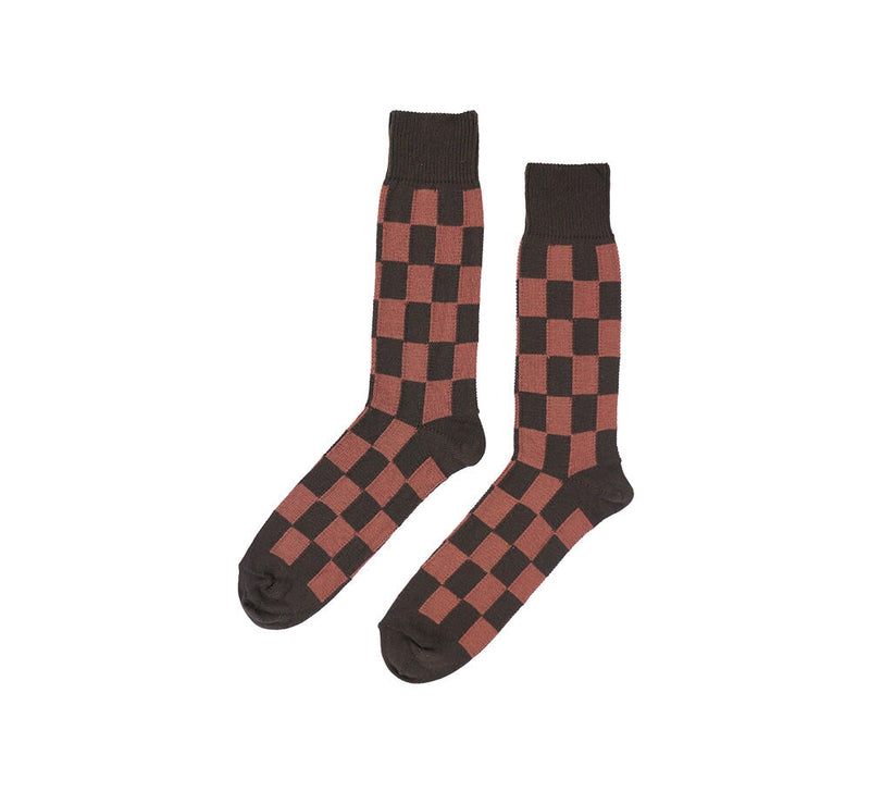 Square Socks Textiles Dark Brown / Toffee 