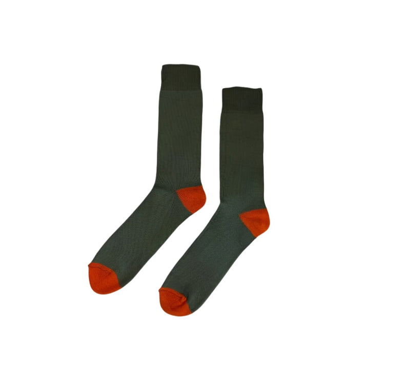 Two Tone Socks Textiles Loden / Orange 