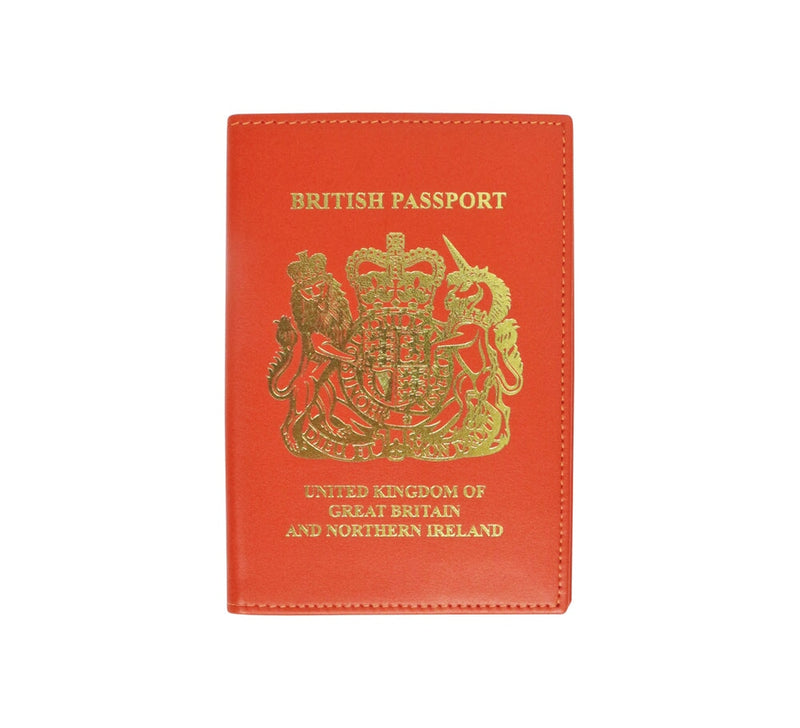 British Passport Cover Travel Accessories Orange 