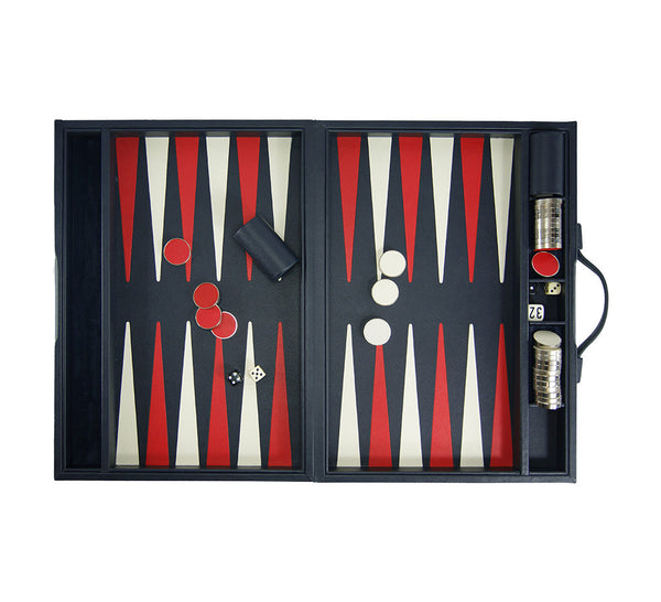 Large Backgammon Set Games Navy / White / Red 