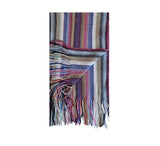 Multi Stripe Knitted Scarf Pashmina & Scarves Raspberry 