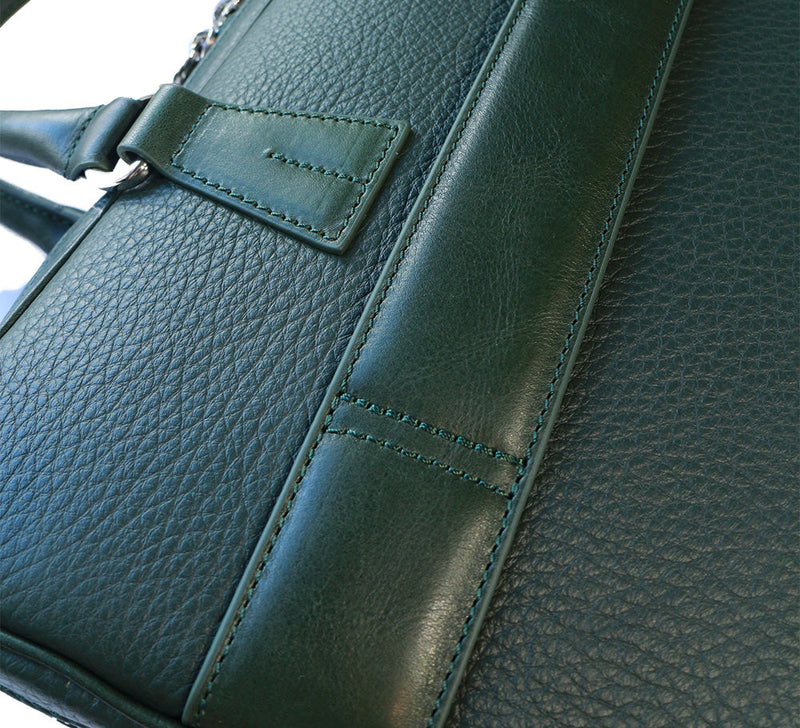 Slim Briefcase Taiga Leather - Men - Bags